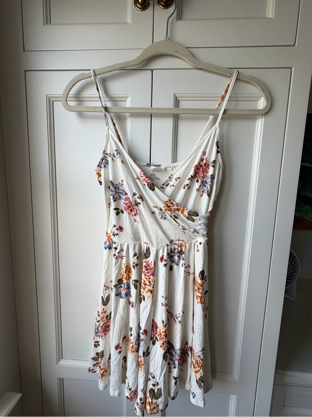 Garage White Floral Wrap Mini Jumper with Pink & Blue Blooms